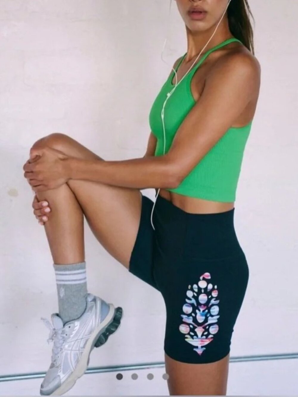 NWT FP Movement Black Never Better Metallic Logo Bike Short, Size Medium